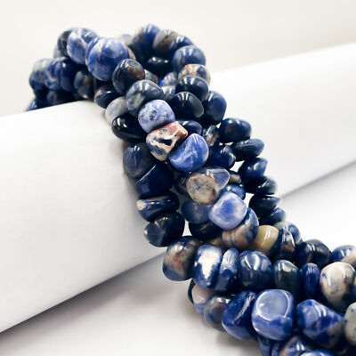 Natural Sodalite Irregular Pebble Nugget Approx. 6-13mm 15.5'' Strand