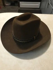 Longhorn Cowboy Hat 3X Beaver 7 1/8 Brown Casual Dress 3 Rope Band
