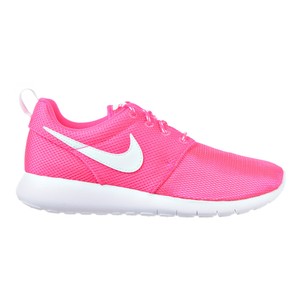 nike roshe pink and white