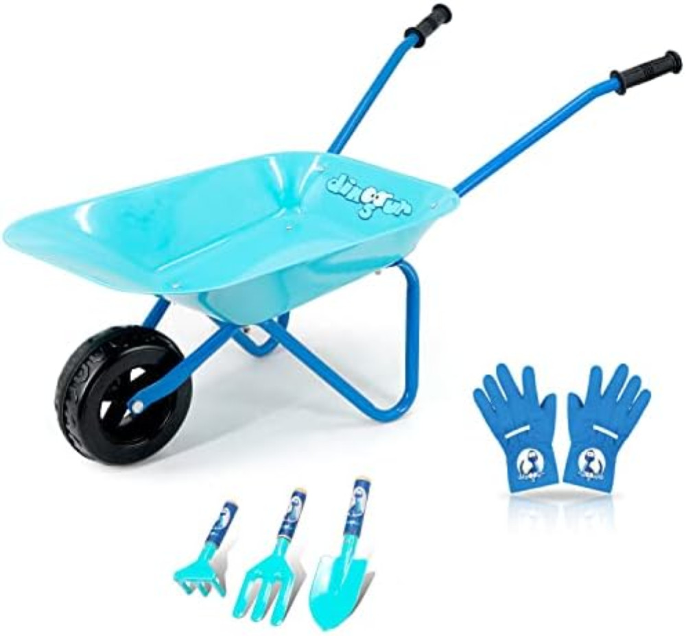 Set Giardinaggio Bambini Colwelt: Carriola Metallo Blu per Gioco Esterno