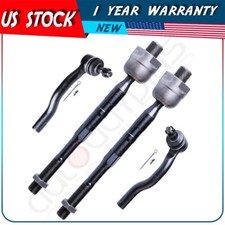 Suspension 4 Kit 2pcs Inner + 2pcs Outer Tie Rod Fit For 2005-2015 Nissan Armada