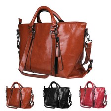 Women Soft Oiled Leather Handbag Messenger Shoulder Tote Bag Crossbody Satchel