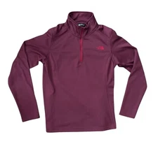 The North Face Womens Tech Glacier 1/4 Zip Pullover Maroon Burgundy Medium