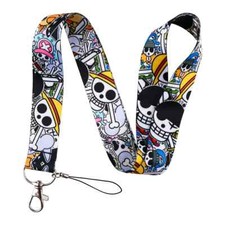 One Piece Anime Series Monkey D Luffy Skull Logo ID Badge Holder Lanyard