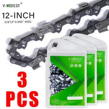 12 Inch Chainsaw Chain 3/8"LP .050" 45DL Fits ECHO/GREENWORKS/CRAFTSMAN and More