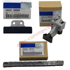 3PC Camshaft Chain Kit Hydraulic Tensioner For 06-11 Hyundai Accent Kia Rio 1.6L