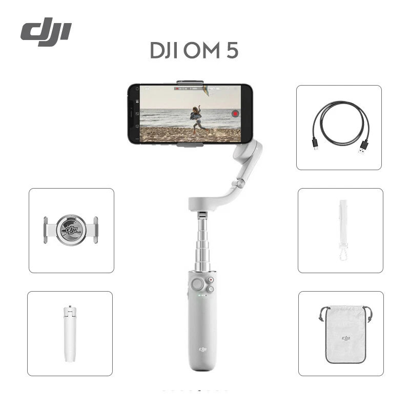 DJI OM5 OSMO Mobile 5 3-Axis Foldable Handheld Gimbal Stabilizer Selfie  Tripod