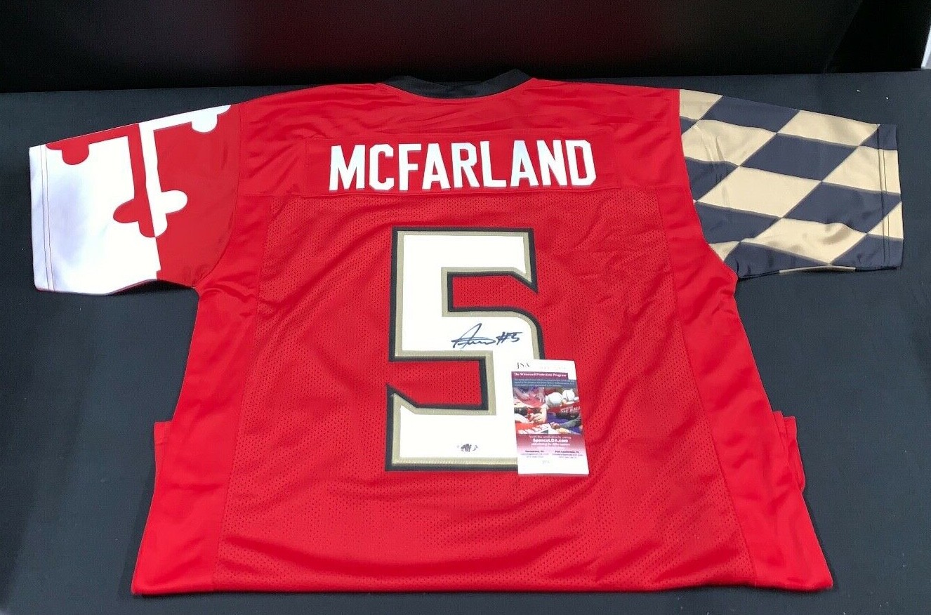 ANTHONY MCFARLAND Autographed Signed Maryland Terrapins CUSTOM RED JERSEY JSA WITNESS COA 