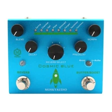 Mosky COSMIC BLUE Guitar Effect Pedals Digital Reverb with Buffer Booster 8-mode