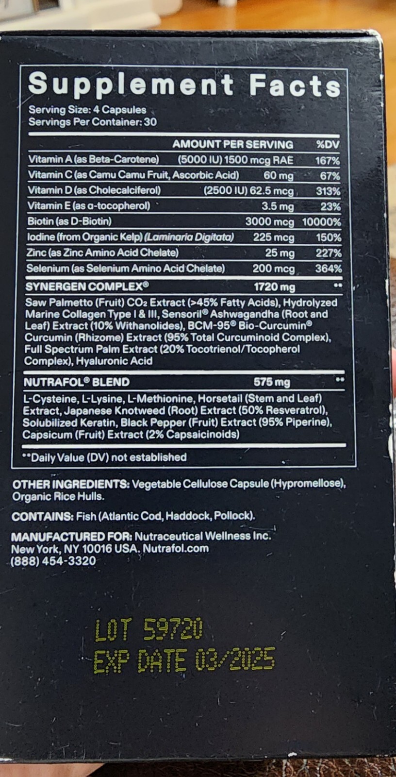 NUTRAFOL Men's Hair Growth Supplement Capsules 120 Count 851801008241