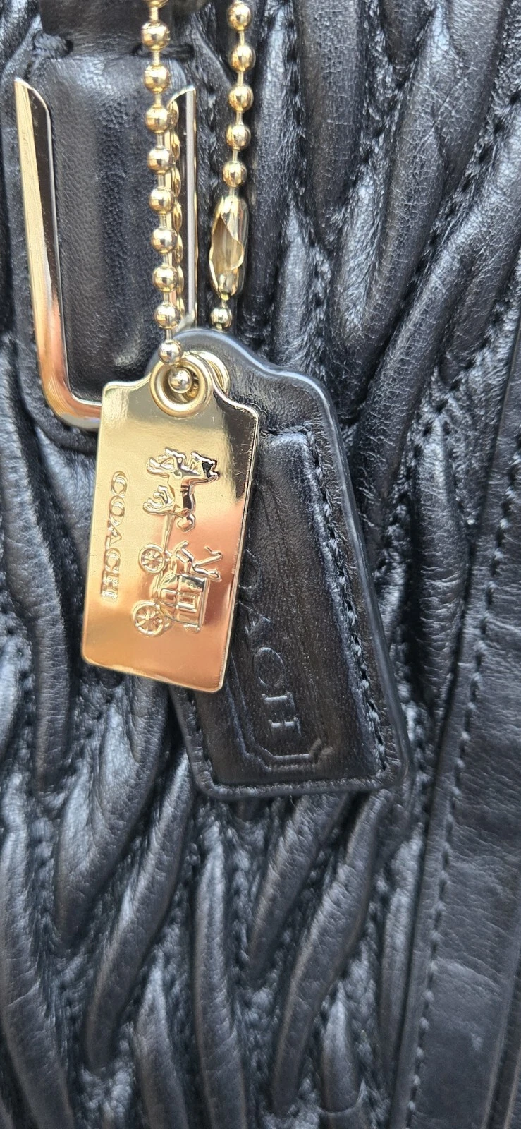 Borsa Coach Madison Gathered Twist piccola Madeline 25982 pelle nera classica