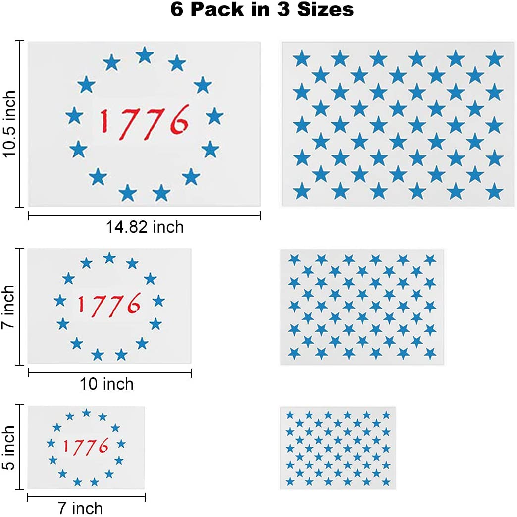American Flag Star Stencil Templates - 6 Pack 50 Stars 1776 13 Stars Flag for On | eBay american-flag-star-stencil-templates-6-pack-50-stars-1776-13-stars-flag-for-on-ebay