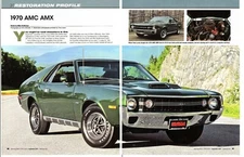1970 AMC AMX 360/290-HP ~ GREAT 6-PAGE RESTORATION ARTICLE / AD