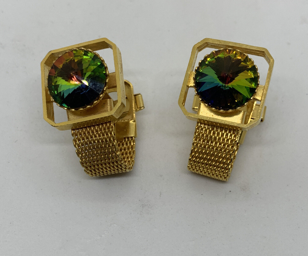 VINTAGE WATERMELON RIVOLI CRYSTAL SPLASH OF COLORS WR… Gem