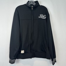 Vintage Rocawear Jacket Mens XL Black Gray Full Zip Embroidered Logo Y2K Hip Hop