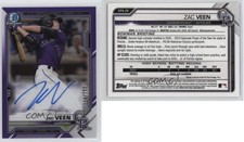 2021 Bowman Chrome Prospects Auto Purple Refractor /250 Zac Veen #CPA-ZV Auto