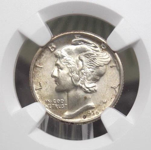 1936 "D" Mercury SILVER Dime 10c NGC MS65 #001 Unc BU Uncirculated ECC&C, Inc.