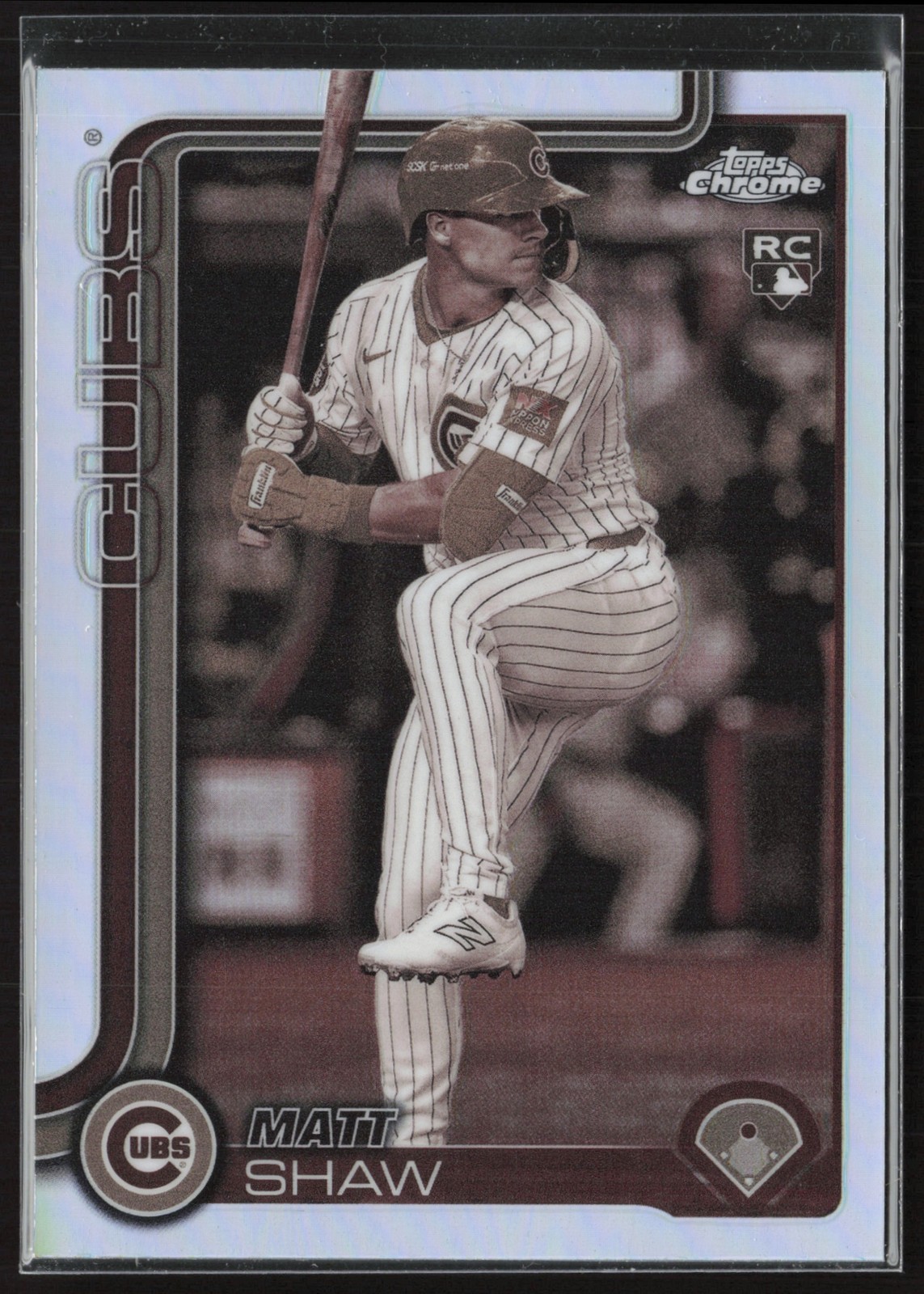 2025 Topps Chrome Matt Shaw Sepia Refractor Chicago Cubs #219 RC