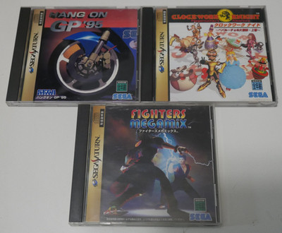 3x Sega Saturn CD jap., CIB - Hang On GP '95, Clockwork Knight, Fighters Megamix