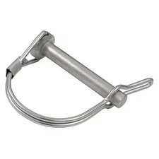 Safety Pin, Tab Lock, 3/8 In Pin Dia, 2 In Shank Lg, Steel, Zinc Plated Finish,