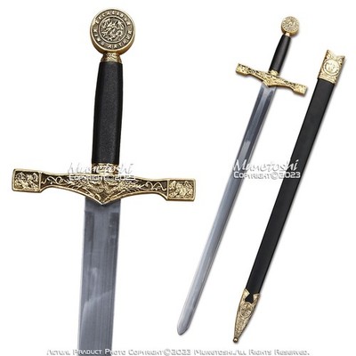 33  Excalibur King Arthur Royal Sword Steel Medieval Renaissance Gold Silver