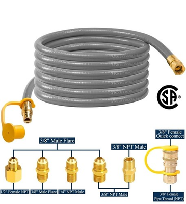 #ad ID Natural Gas Conversion Kit 12FT Low Pressure LPG Hose w ⅜quot; Quick Connect $40.00