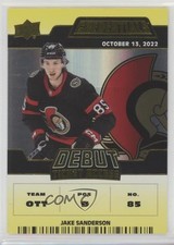 2022 Upper Deck Credentials Debut Ticket Access Yellow Jake Sanderson #192 0i6