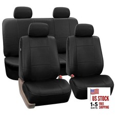  Car Seat Covers PU Leather Automotive Seat Covers Front Set and Full Set Black