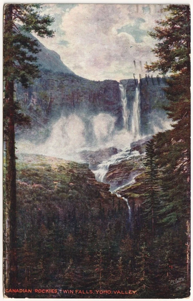 CANADIAN ROCKIES, TWIN FALLS. YOHO VALLEY. Year 1911 - Bild 1 von 2