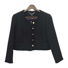 New J Crew Louisa Lady Jacket Black Maritime Tweed Cropped Size 6P Petite