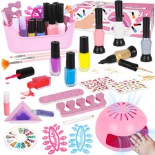Kids Nail Polish Set for Girls, 27PCS Nail Art Kit with Nail Dryer, Non Toxic...