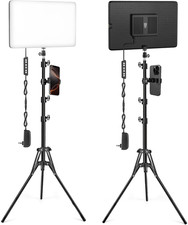 2-Pack Dimmable LED Video Light Kit with Tripod for Streaming Filming