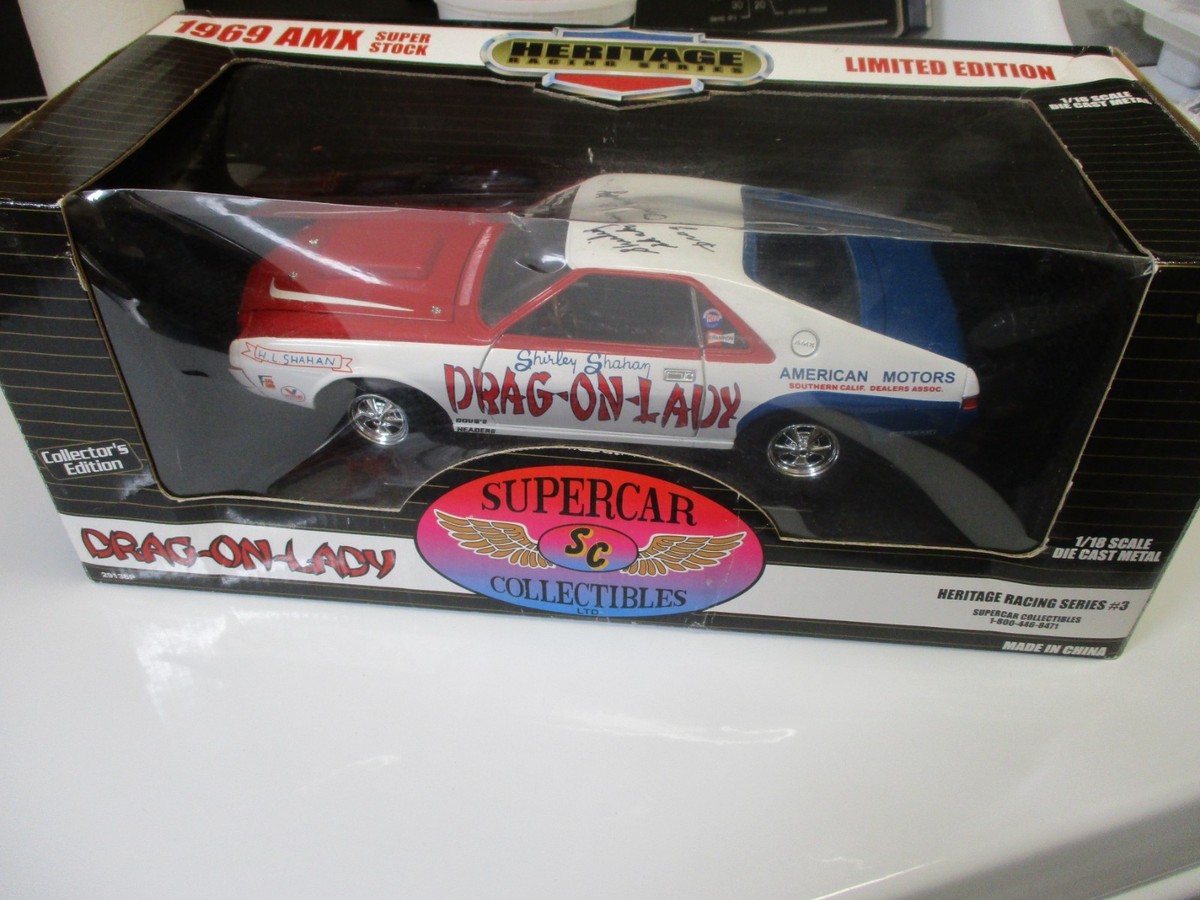 Ertl Supercar 1969 AMC AMX Super Stock Drag-on-lady Shahan