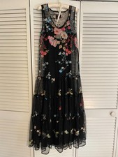 Johnny Was Mesh Maxi Dress with embroidery new with tags