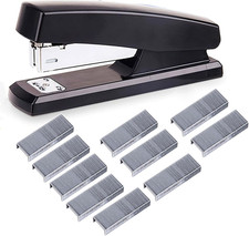 Desktop Staples, 4.8 Inch Labor Saving Black Stapler for 20 Sheets Capacity