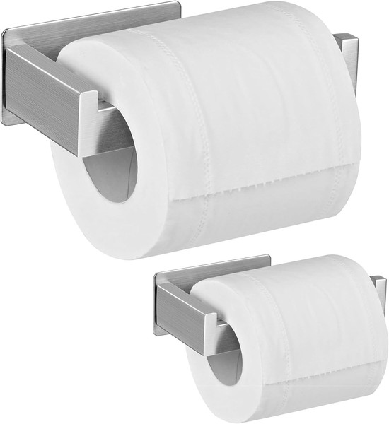 Aikzik Toilettenpapierhalter Selbstklebend Edelstahl 2Er Set Ohne Bohren WC Bad-image
