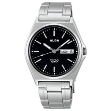 SEIKO Alba AEFJ411 Black Titanium Quartz Lightweight Men's Watch New in Box