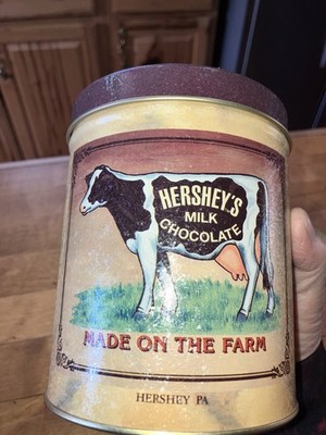 Hersheys Milk Chocolate Empty Tin Made On The Farm