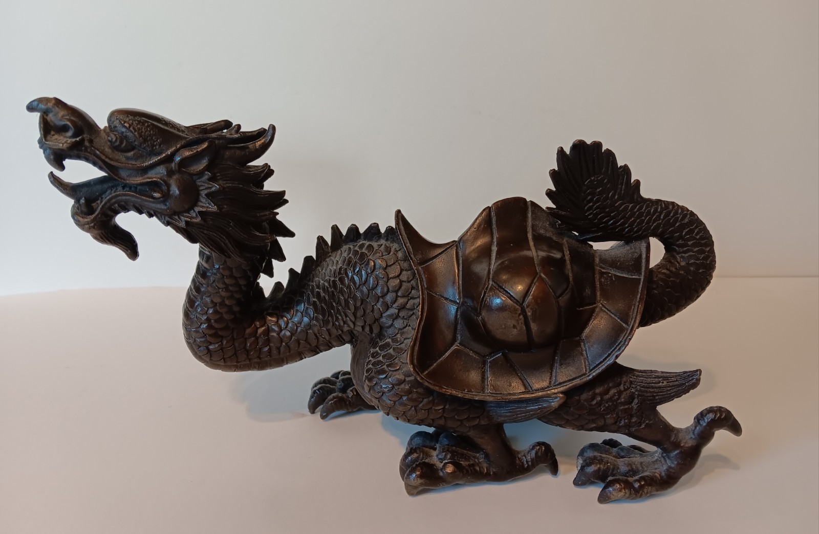 8 Old Chinese Dynasty Bronze Fengshui Dragon turtle Tortoise Animal Statue