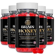 5 Pack Brain Honey Advanced Support Vitamin Supplement, BrainHoney Gummies