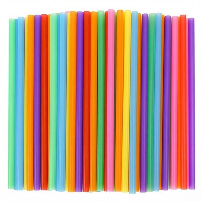 Tomnk 120 Pack Smoothie Straws 10.3 Inches Straws Disposable Milkshake Plastic