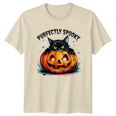 Perfectly Spooky Cat Pumpkin Halloween T-Shirt
