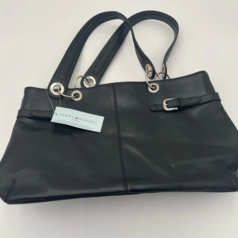 Tommy Hilfiger Elegante Bolso de Mano de Cuero Negro - Nuevo con Etiquetas Foto 3 de 4