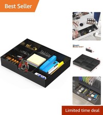 Multi-Functional Black Drawer Organizer Tray 9 Compartments for Neat Storage