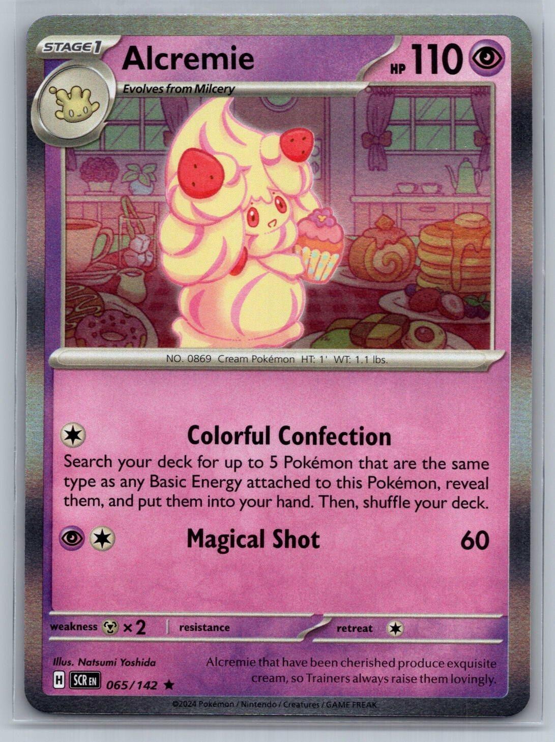 2024 Pokemon Alcremie 65/142 Rare Stellar Crown Holo NM