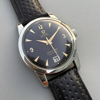 1950 Omega Seamaster Calendar Ref 2557-4 Automatic Cal 355 Black Dial Watch