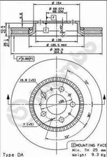 2x Bremsscheibe innenbelüftet 09.9130.75 BREMBO für VOLVO S60 I S80 I V70 II