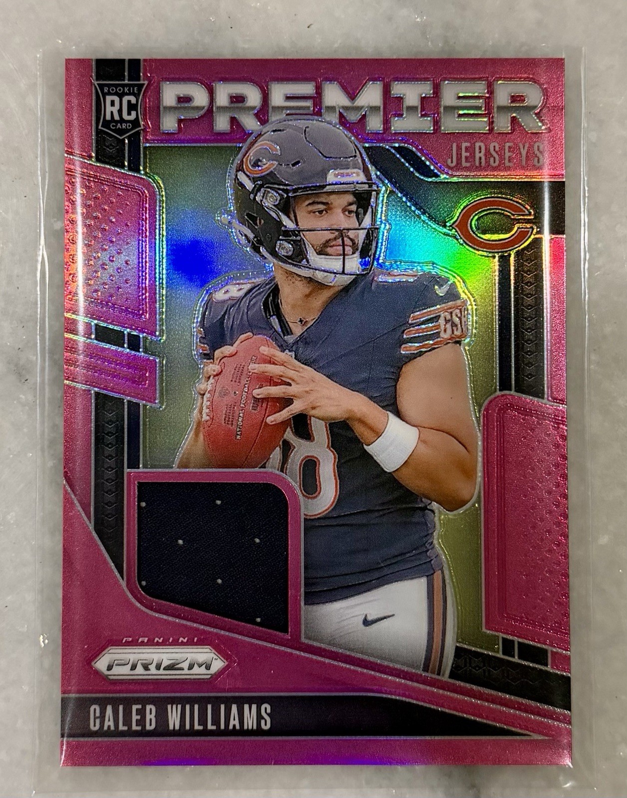 2024 Panini Prizm - Premier Jerseys Caleb Williams #PJ-CWS Pink Prizm (MEM, RC)