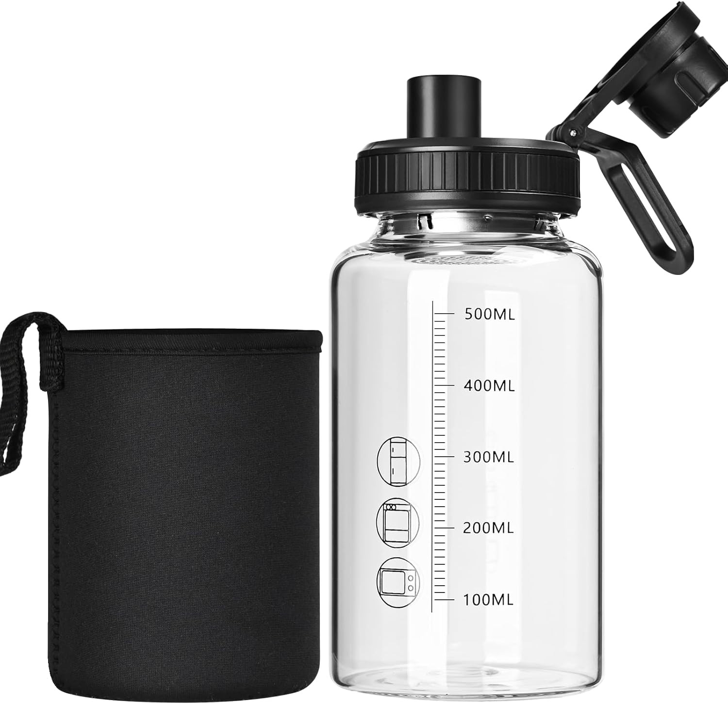 Glass Shaker Bottle, 22Oz Bpa-Free Odorless Stainless Steel 