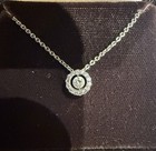 18K White Gold Center Diamond  Surrounded By Moissanite Necklace 3.46gr — photo 1